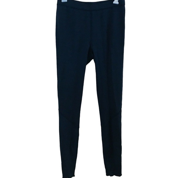 Womens S Lynn Ritchie Leggings Reversible Navy Blue Gray Striped 29"‎ Inseam New - Picture 2 of 8